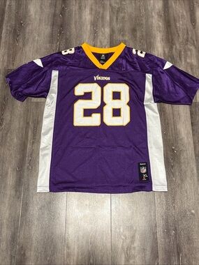 Minnesota Vikings Football Jersey Youth XL Purple NFL Adrian Peterson 28 Reebok